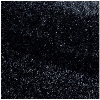 Hochflor-Teppich Runder Teppich BRILLIANT BLACK 80 X 80cm, SchönesWohnen24 schwarz 80 cm x 80 cmSchönesWohnen24