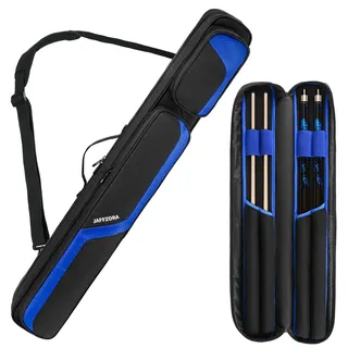 Jaffzora Billardqueue-Tasche für 4 x 5, Pool-Stick-Tragetasche für 4 Hintern und 5 Schäfte, Billardqueue-Tasche mit 14 Taschen und Schultergurten