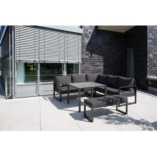 OUTFLEXX Laguna Gartenlounge, dunkelgrau, Aluminium/Polyester, pulverbeschichtet