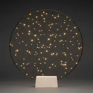 Konstsmide LED-Weihnachtsdekoleuchte LED Metallsilhouettering Holzfuß  (5 x 60 x 64 cm, Schwarz, Netzbetrieben, LED)