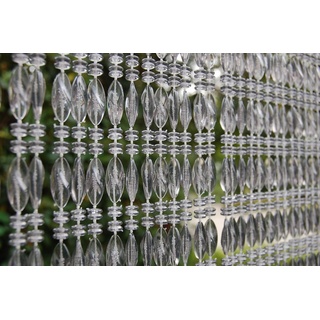 Türvorhang La Tenda ELBA 1 XL Perlenvorhang grau, La Tenda, Hakenaufhängung, transparent, 120 x 230 cm, Polypropylen - Länge und Breite individuell kürzbar grau 120 cm x 230 cm