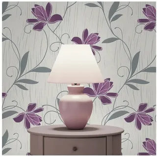Tadessi Vliestapete M1-No.2155 Tapete Blumen / Floral Grau grau|lila