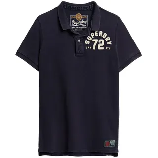 Superdry Poloshirt Herren Poloshirt Baumwolle Vintage Athletic Polo blau M (48)