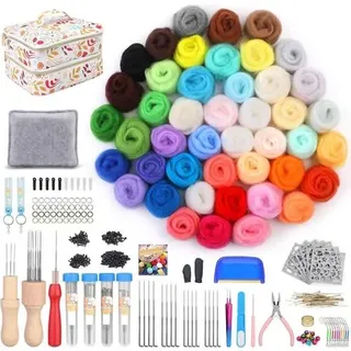 385-teiliges Nadelfilz-Set, 45 Farben Filzwolle DIY Starterset