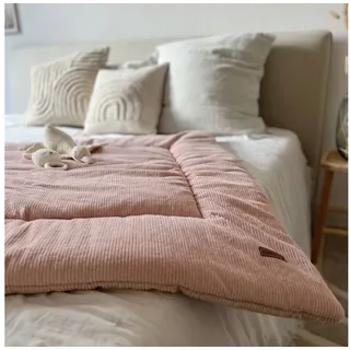 Krabbeldecke Krabbeldecke Cord Rosa, Laufgitterpolsterung, Spielunterlage, LittleANTunique 100 cm x 100 cm