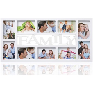 ARPAN Bilderrahmen für 10 Fotos à 15,2 x 10,2 cm, Kunststoff, White Family, W70 x L34 x H3 cms