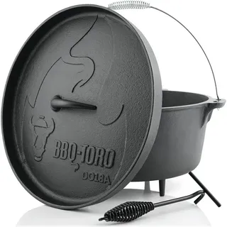 BBQ-Toro Dutch Oven DO18A, 19,0 L Alpha Gusseisen Kochtopf, Gusstopf - Schwarz