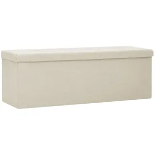 vidaXL Sitzbank Faltbar Cremeweiß 110 x 40 x 48 cm