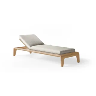 Suns Basta Lounger Aluminium/Teak Wasserabweisendes Gewebe - Natural