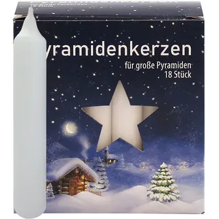 12er Pack Ebersbacher Pyramidenkerzen groß, Weiß (Ø x H) 17 x 105 mm 216 Stück