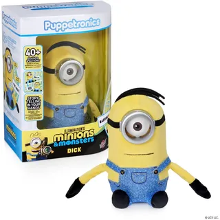 Puppetronic Minions Dick, interaktive Animatron-Puppe, Kopf- und Mundbewegung mit Touch-Sensor, authentischen Klängen und Chatty-Tech-Technologie, interaktiver Spaß, Famosa (REN00100)
