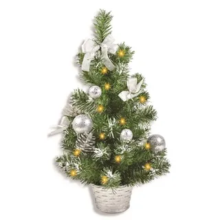 RIFFELMACHER & WEINBERGER Weihnachtsbaumkugel Geschmückter Weihnachtsbaum mit 20er LED Lichterke silberfarben