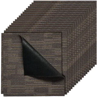 Vevor Teppichfliesen 609,6 x 609,6 x 6 mm, 24er-Pack, modularer Teppichboden mit Fläche von 9 m2, Teppich Bodenbelag, einfacher DIY-Austausch für Wohnzimmer und Büro, Grau und Braun