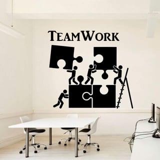 QIANGTOU Büro Wandtattoo Teamwork Geist Business Worker inspirieren Bürodekoration wasserdichte Vinylaufkleber Wandbild 46x42cm