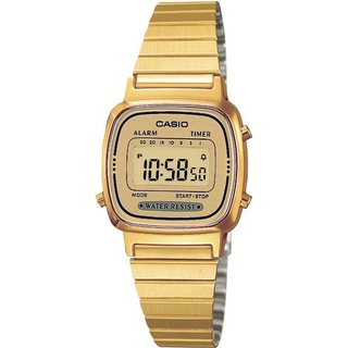 Casio Collection Digitaluhr Casio Collection LA670WEGA-9EF Digitaluhr für Damen Retro, Retro goldfarben