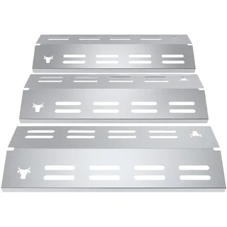 tuning-art GA37 Gasgrill Brennerabdeckung Edelstahl kompatibel mit Enders San Diego 3 Gasgrills | Brennerschutz | Passgenau, Farbe:3er Set Chrom Bulle