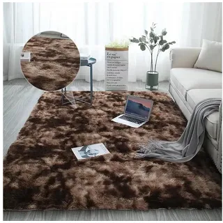 LuxusKollektion Hochflor-Teppich Waschbarer Teppich 140x180 Braun, rechteckig, Höhe: 10 mm braun 140 cm x 180 cm x 10 mm