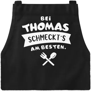 MoonWorks® Kochschürze bei (style_variation_string) schmeckts am besten Grill-Schürze Spruch Schürze Küchenschürze Baumwolle - Einheitsgröße
