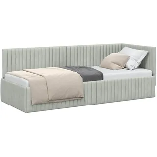 vidaXL Eckbettgestell 80 x 200 cm Hellgrau