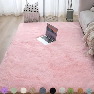 Teppich für Mädchenzimmer, flauschiger rosa Teppich, rutschfeste Teppiche für das Wohnzimmer, kleine Teppiche für das Schlafzimmer, hochwertige...