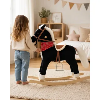 Sweety-Toys 6250 Blacky Schaukelpferd | Bewegliches Maul, Beweglicher Schweif, 2 Sounds