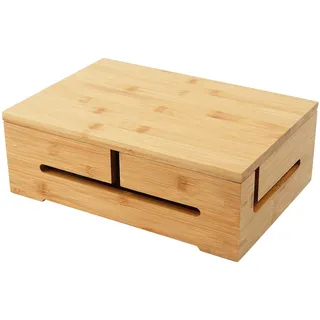 Relaxdays Kabelbox 11 x 32 x 22 cm 1-tlg. Braun