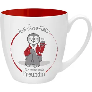 GRUSS & CO Anti-Stress-Tasse Motiv "Freundin" | Tasse mit Spruch, 45 cl, New Bone China | Geschenk für Sie | 45509, 1 Stück (1er Pack)