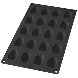 Lékué GOURMET MINI, Mini Muschelform, schwarz, Silikon, 20 Mulden, 1 Stück