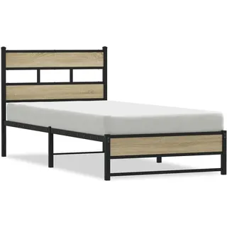 vidaXL Metallbett 100 x 200 cm Braun
