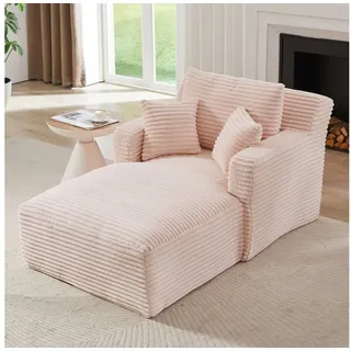 HAUSS SPOLE Relaxsessel aus Cordstoff.Schlafsofa Liegesessel für Wohnzimmer,ohne Montage,Rosa (Cord-Schlafsessel mit Relaxfunktion platzsparender Loungesessel mit Taschenfederkern) rosa