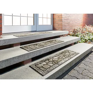 Stufenmatte »Outdoor, 2er Set«, rechteckig, Outdoor-Stufenmatten, Stein Motiv, Gartenbereich, Außenbereich, 30534162-0 taupe 6 mm
