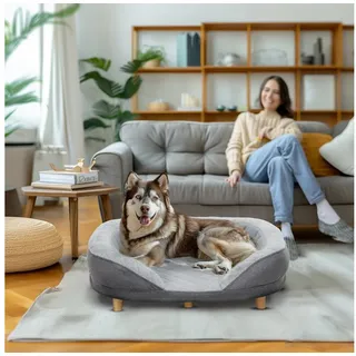 PawHut Hundecouch 90 x 78 cm grau