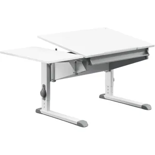 Moll Sprinter CP Kinderschreibtisch höhenverstellbar | mitwachsend, ergonomisch & neigbar für aufrechtes Sitzen | ideal für Schulkinder | Schreibtisch weiß optional mit Schublade | Made in Germany