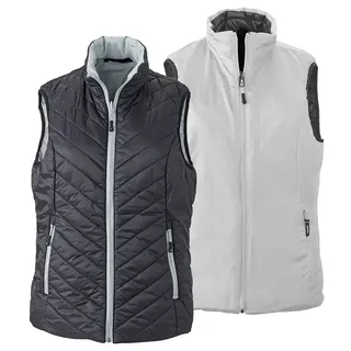 Damen Wende-Steppweste "JN1089" - XXL - black/silver