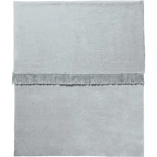 Erwin Müller Plaid, Wolldecke, Wohndecke Silber Größe 100x150 cm - anschmiegsam, temperaturausgleichend, mit Fransen - (weitere Farben, Größen)