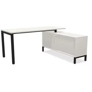 Schreibtisch Niendorf mit 4-Fußgestell und Sideboard