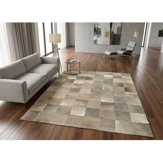 KUHFELL online & NOMAD Fellteppich PATCHWORK KUHFELL TEPPICH 160 x 200 cm IN DIVERSEN FARBEN, echtes Fell grau