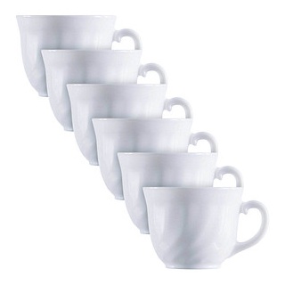 6 ARCOROC Kaffeetassen Trianon White weiß 220,0 ml