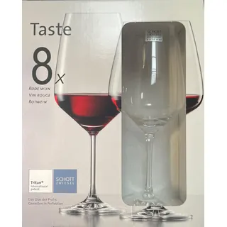 Schott Zwiesel Rotweinglas Taste (8er-Set), zeitlose Weingläser für Rotwein, spülmaschinenfeste Tritan-Kristallgläser, Made in Germany