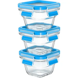 Emsa Clip & Close Frischhaltedose blau 10,6 x 6,9 cm 0,18 l 3-teiliges Set