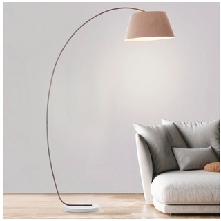 Brilliant Bogenlampe Brok, ohne Leuchtmittel, 196 cm Höhe, 121 cm Ausl., E27, schwenkbar, Beton/Metall/Textil, taupe grau