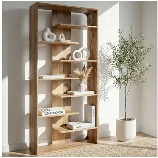 FineBuy Bücherregal 200 x 40 x 200 cm Braun