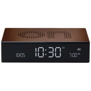 Lexon Quarzwecker LR152BZ Digitalwecker Flip Premium Bronze schwarz