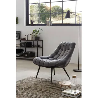 SalesFever Relaxsessel Toulon Samt 76 x 85,6 x 76 cm Grau