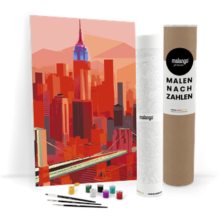 malango Malen nach Zahlen - New York red Skyline - 120 x 80 cm - ohne Rahmen