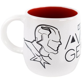 Stor Tasse Marvel Avengers Tasse im Geschenkkarton Skizzen ca. 360 ml Kaffeetasse, Keramik, authentisches Design weiß
