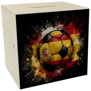 speecheese Spardose Fußball Spanien Flagge Spardose aus Holz