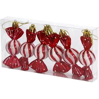 Black Friday 6er Set Premium Weihnachtskugeln Plastik, Christbaumkugeln Bunt, Christbaumschmuck Anhänger Weihnachtsbaumkugeln Weihnachtsdeko,Weihnachtsschmuck Deko (8cm)