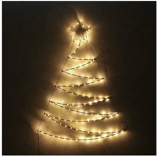 MARELIDA LED Baum LED Tannenbaum Metallbaum beleuchtet Wanddeko Weihnachten 1,1m Außen, LED Classic, ultra-warmweiß / bernstein (1800K bis 2100K) schwarz