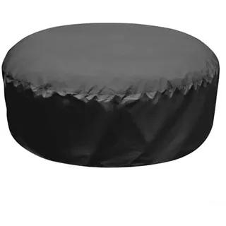 Runde Whirlpool-Abdeckung, Poolabdeckung Rund für 215-255 cm Pools, Planenmaß Ø 285 cm, 210D vollständige Abdeckung, UV-beständig, für Whirlpool-im Freien(Schwarz)